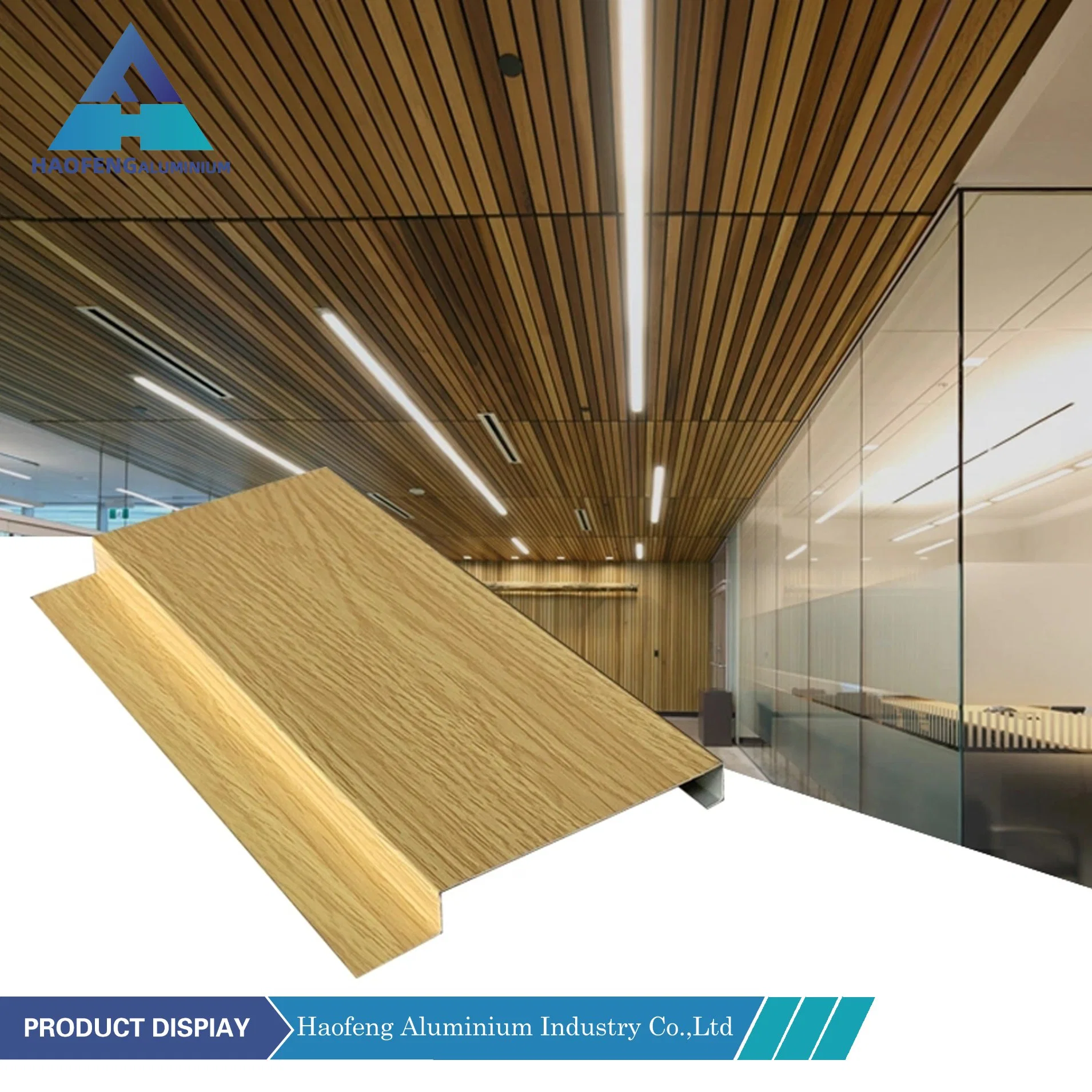 Powder Coating Wood Grain Foshan Factory Aluminium of Ceiling Panels Material