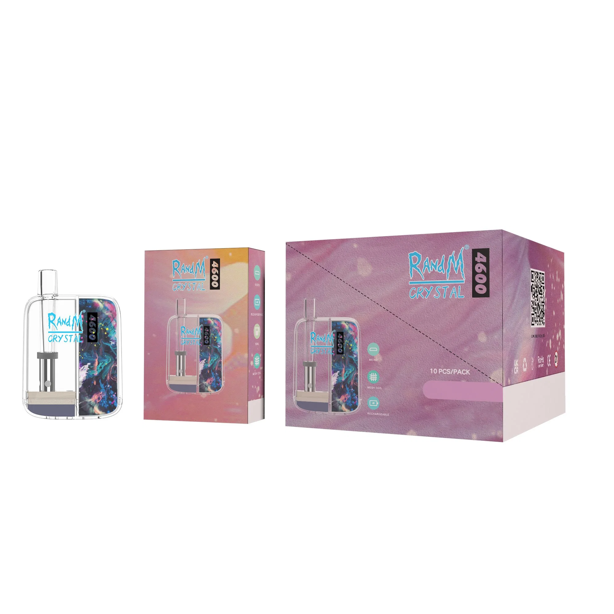 2023 nuevos Tech Plus R y M Crystal 4600 Puffs VAPE desechable