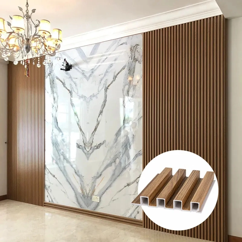 Luxury WPC White Modern MDF Fluted Wall Panel Flexible Wood Panel