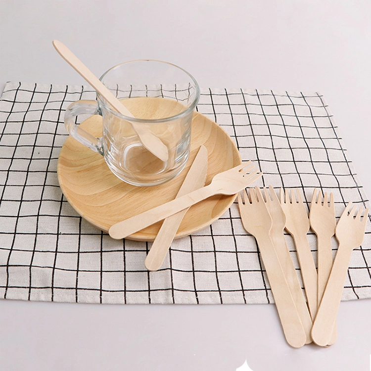 Venda por grosso de bambu descartáveis de logotipo personalizado da Faca Colher de cozinha conjunto talheres dos garfos