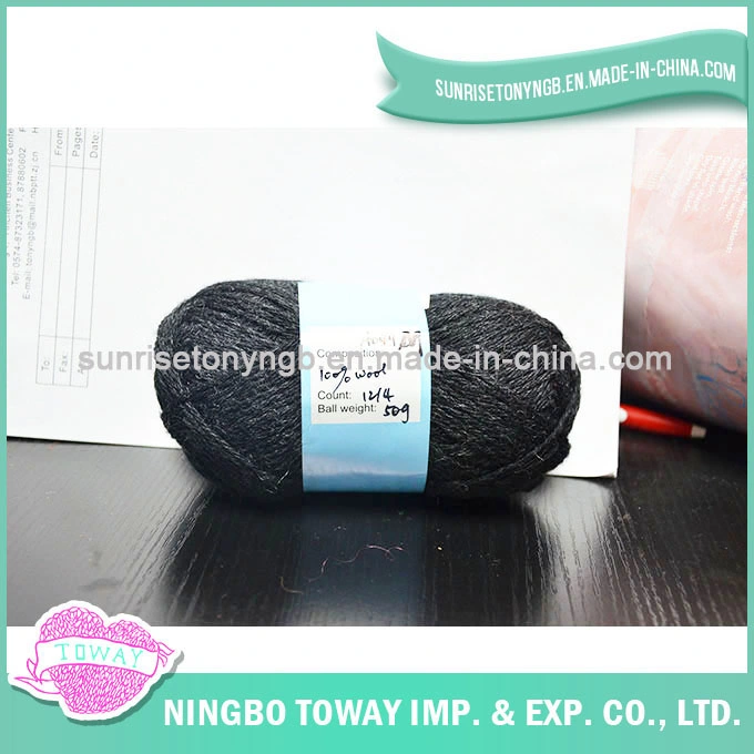 Wholesale/Supplier Textured Solid Color Handknitting Pure Wool Yarn