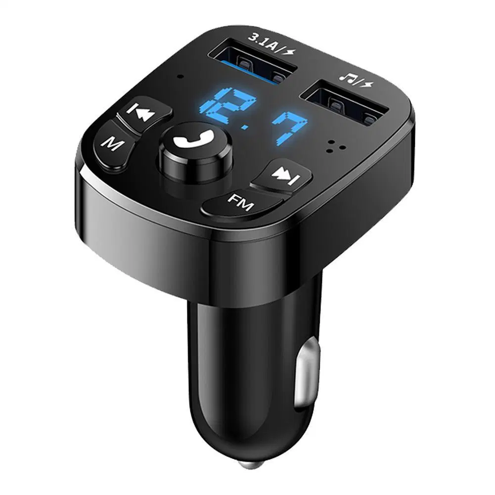 مشغل MP3 Bluetooth في السيارة جهاز إرسال FM شاحن السيارة عبر Bluetooth