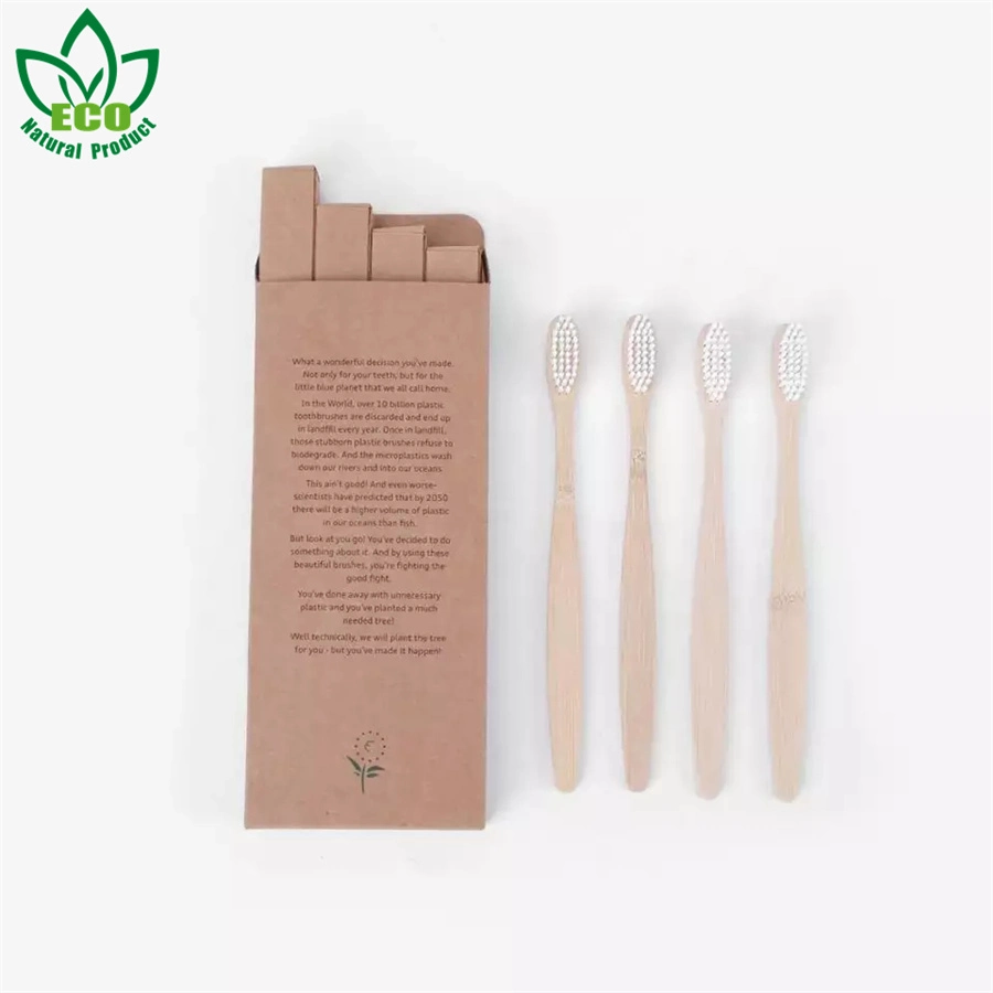 Eco-Friendly Disposable Custom Logo Travel Soft Natural Bamboo Toothbrush Set