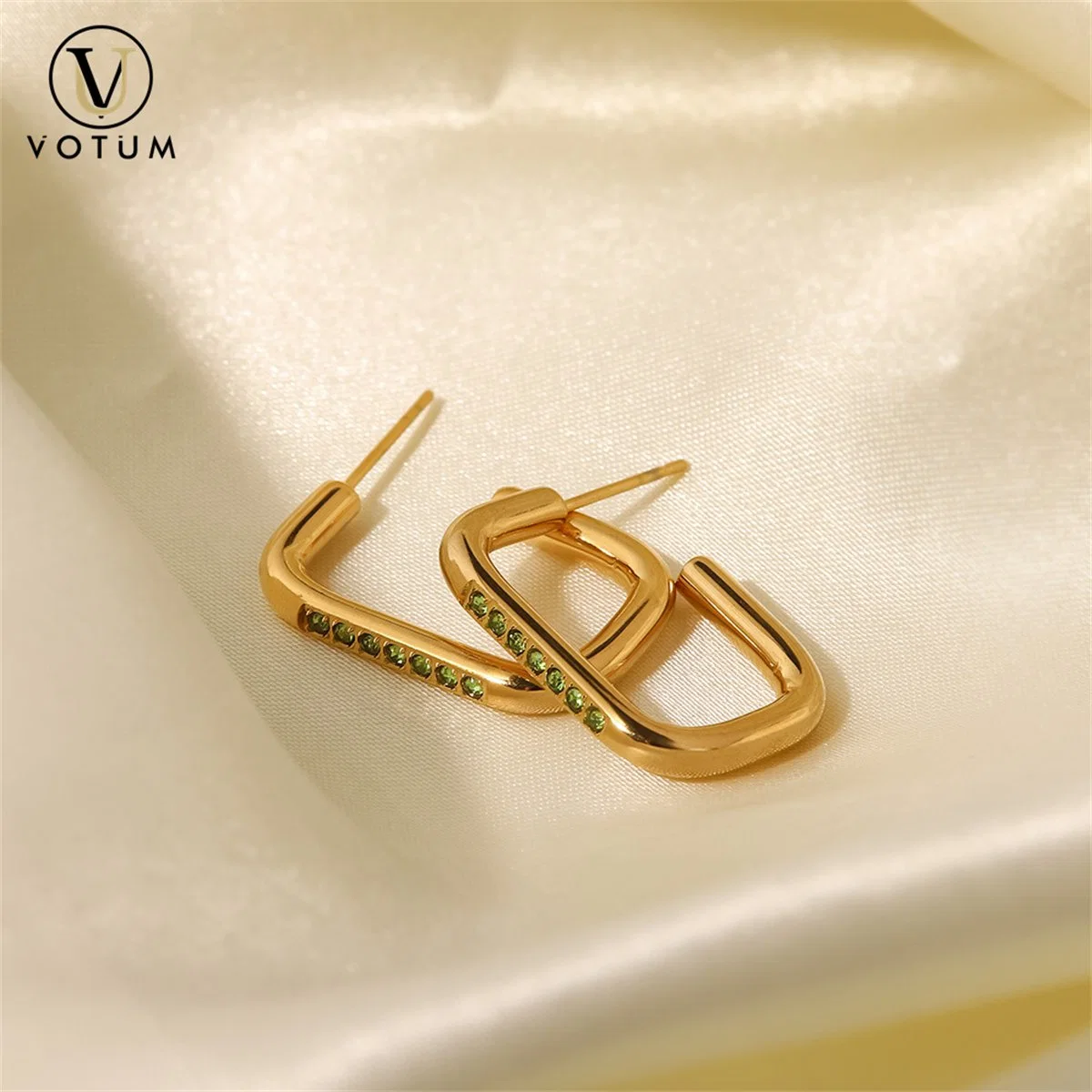 Votum Factory OEM 925 Sterling Silver Moissanite Gold Plated Diamonds Fashion Earring Jewelry