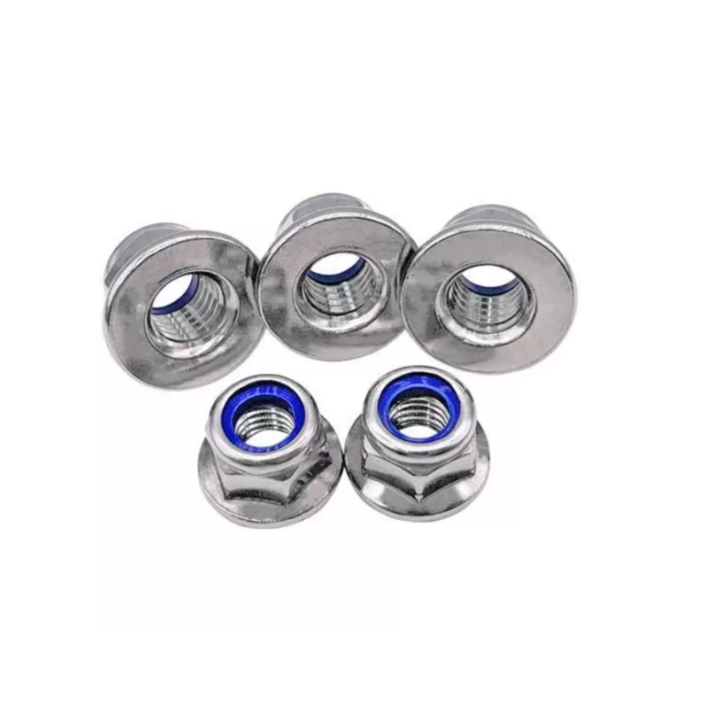 Fingerboard Stainless Steel Galvanized Non Slip Nylon Lock Hex Flange Nylon Insert Self-Locking Nut