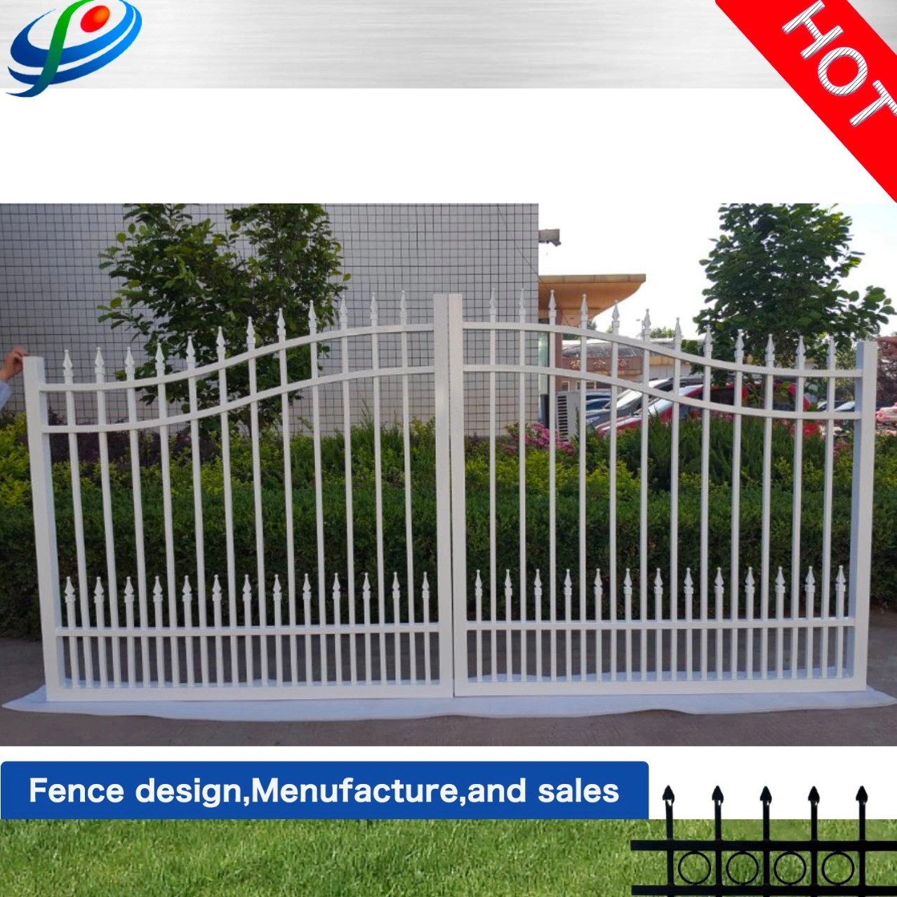 Easily Assembled Security Double Leaf Swing Fence Gate Iron Main Gate Design Sliding Gate Autoamtic Gate Interior Door Garden Lawn Edging Reed Fence