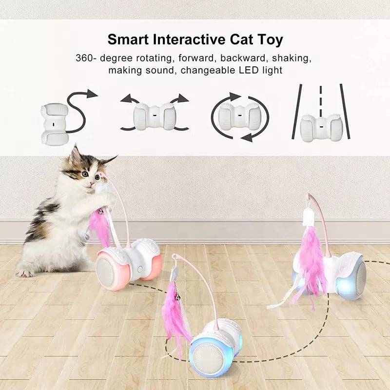 Automatic Electronic Robot Tumbler Cat Stick Toys Remote Control Interactive Cat Robot Toy