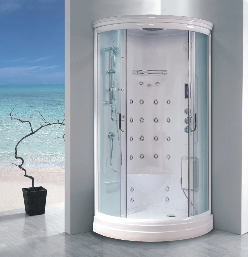 Diseño simple vapor cabina de ducha masaje completo con asiento