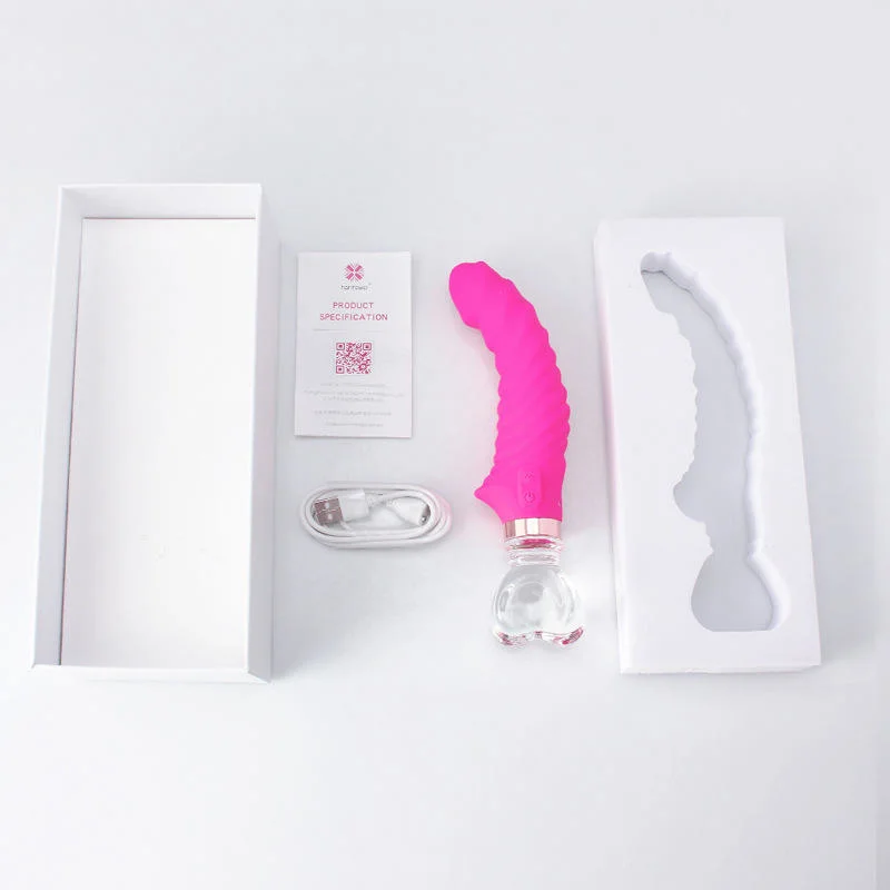 Soft Silicone Rose Red LED Shining Heart Shaped AV Sex Toy Vibrator for Girl