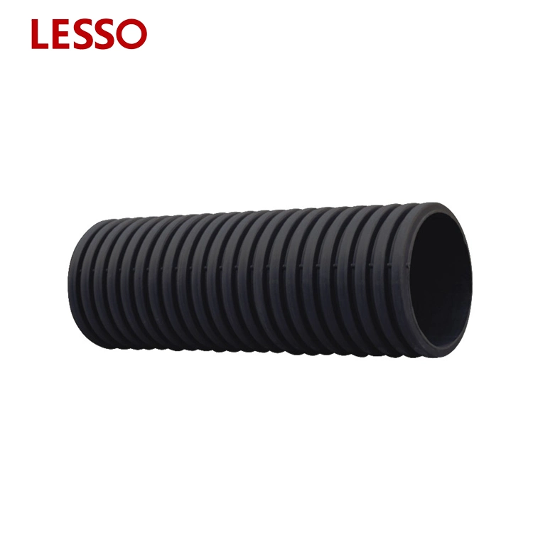 Tubo corrugado de doble pared Lesso HDPE con extremo liso.