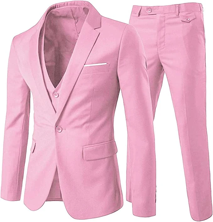 Spring Hot Selling Fashion Slim Fit Men's 3 Piece Set Suit Business Wedding Party Jacket Vest and Pant Made in China