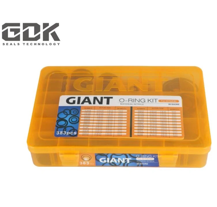 Junta de caucho NBR métrica estándar GDK 383PCS ex Giant o Kit de anillos para piezas de excavadora