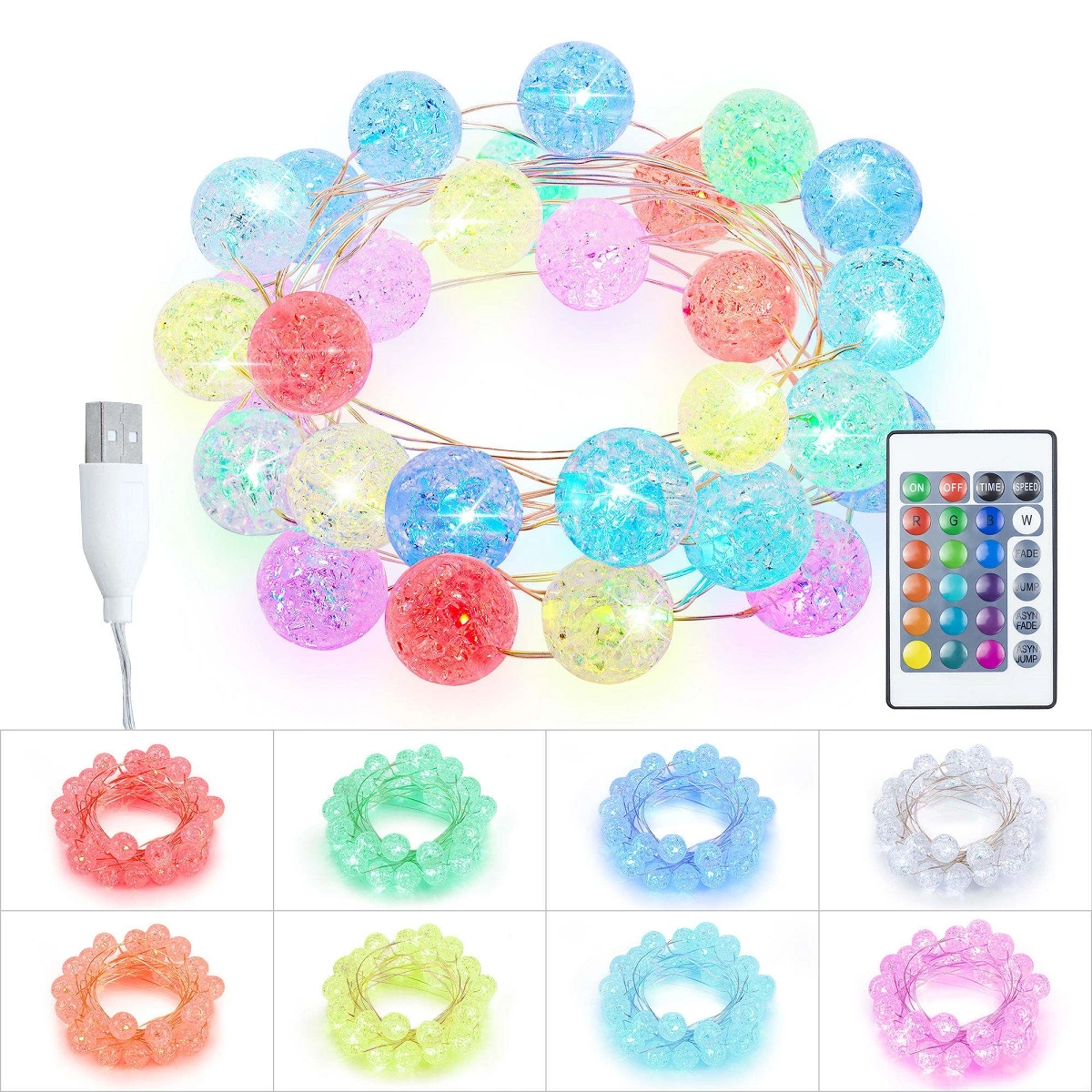 RGB Balls Christmas Decorative String Lights