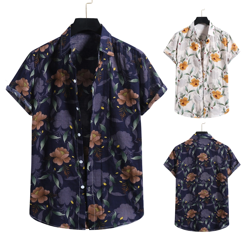 Custom Summer 100% Rayon All Over Print Beach Hawaiian Shirts for Men Printed