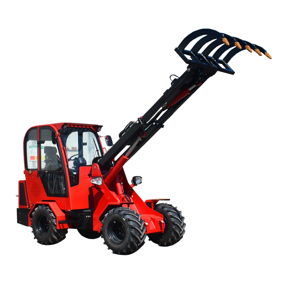 China Brand New Mini Radlader Payloader 600kg 1000kg 1500kg 2000kg Hydrostatic Telescopic Boom Small Front End Loader 4 Wheel Drive Compact Wheel Loader Price