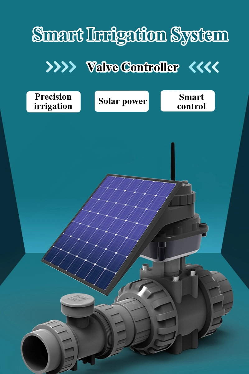 Iot basado GSM controla el motor de energía solar acciona la válvula de bola