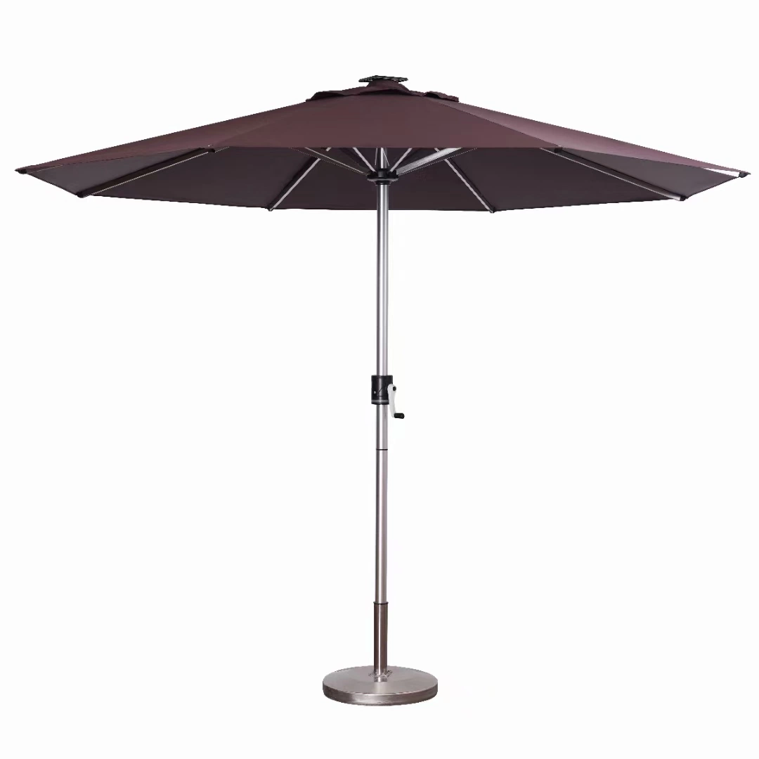 UV Resistant Garden Balcony Parasol Outdoor Patio Umbrellas with LED Light Aluminum