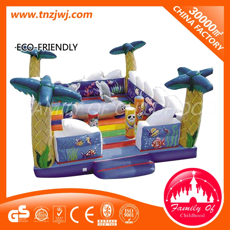 Juguetes de PVC inflable Tema del océano casas de rebote de los niños