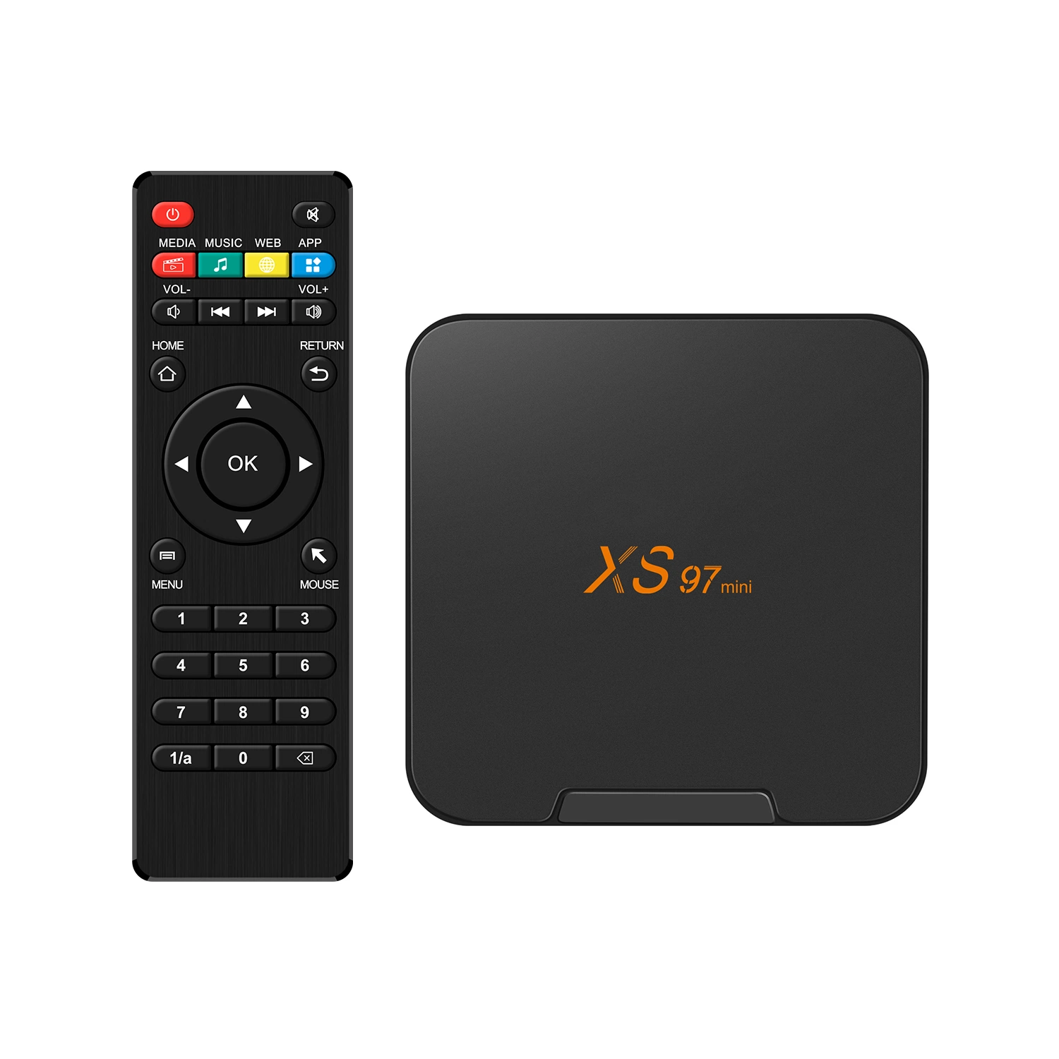 Ott Smart TV Box apoyar IPTV Xanghi XS97mini ATV Amlogic S905W2