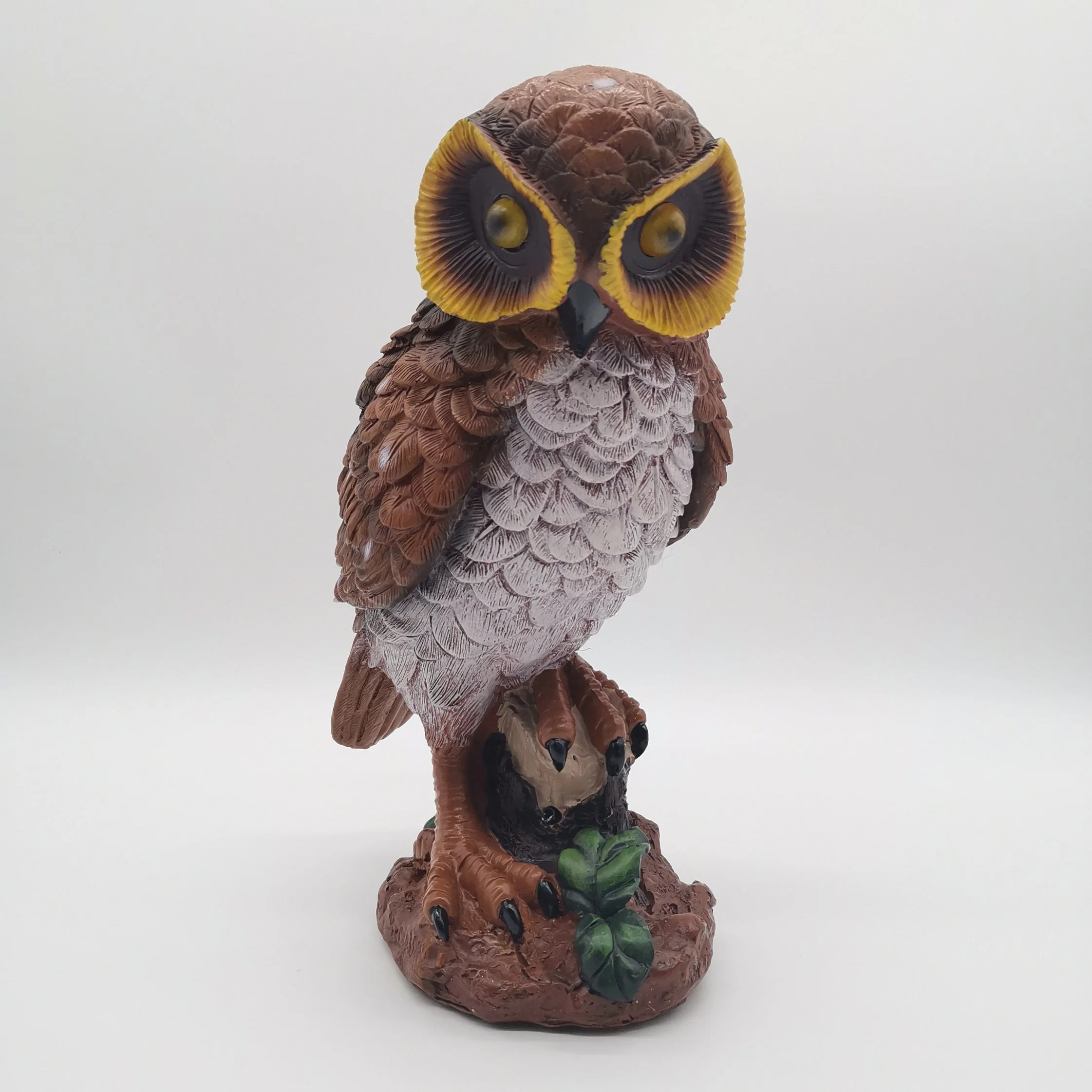 Polyresin Owl Sensor Light Garden Outdoor Decoration