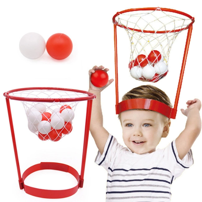 Kids Head Hoop Basketball Game Toys Indoor Pitching Games Headband Hoop Set Funny Basketball with 20PCS Balls and Basketball Hoop