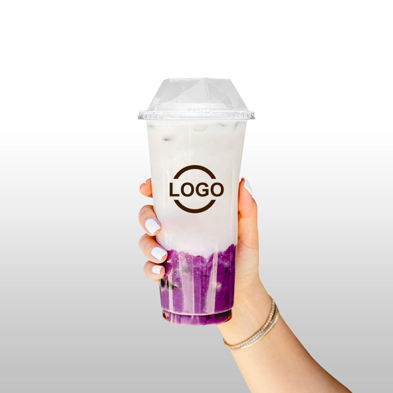 Summer Customize Logo Disposable Cup Plastic Milktea Ice Cream Boba Tea Salad Cups 300 500 700ml