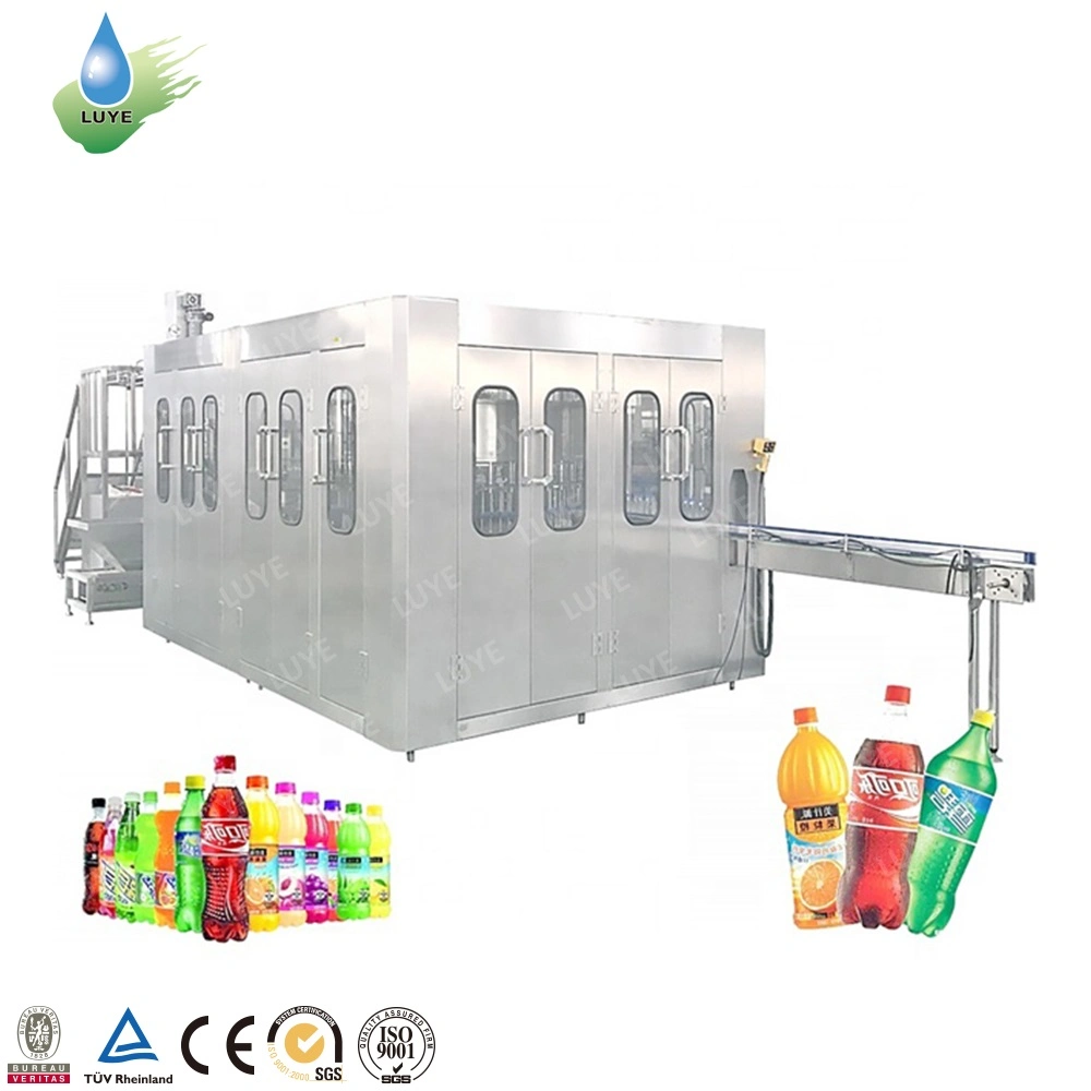 Pet Plastic Glass 3 in 1 Monobloc Gas Drink Beverage Water Wine Bottle Filling Machine / Equipment / Line