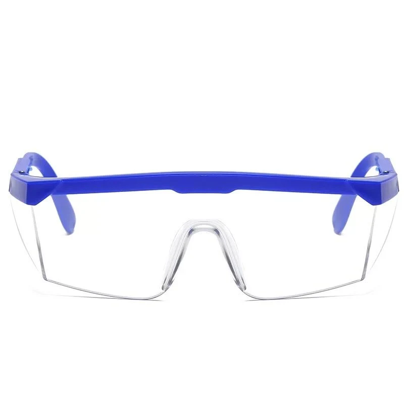 Protective Safety Glasses Adjustable Legs Blue Black Frame