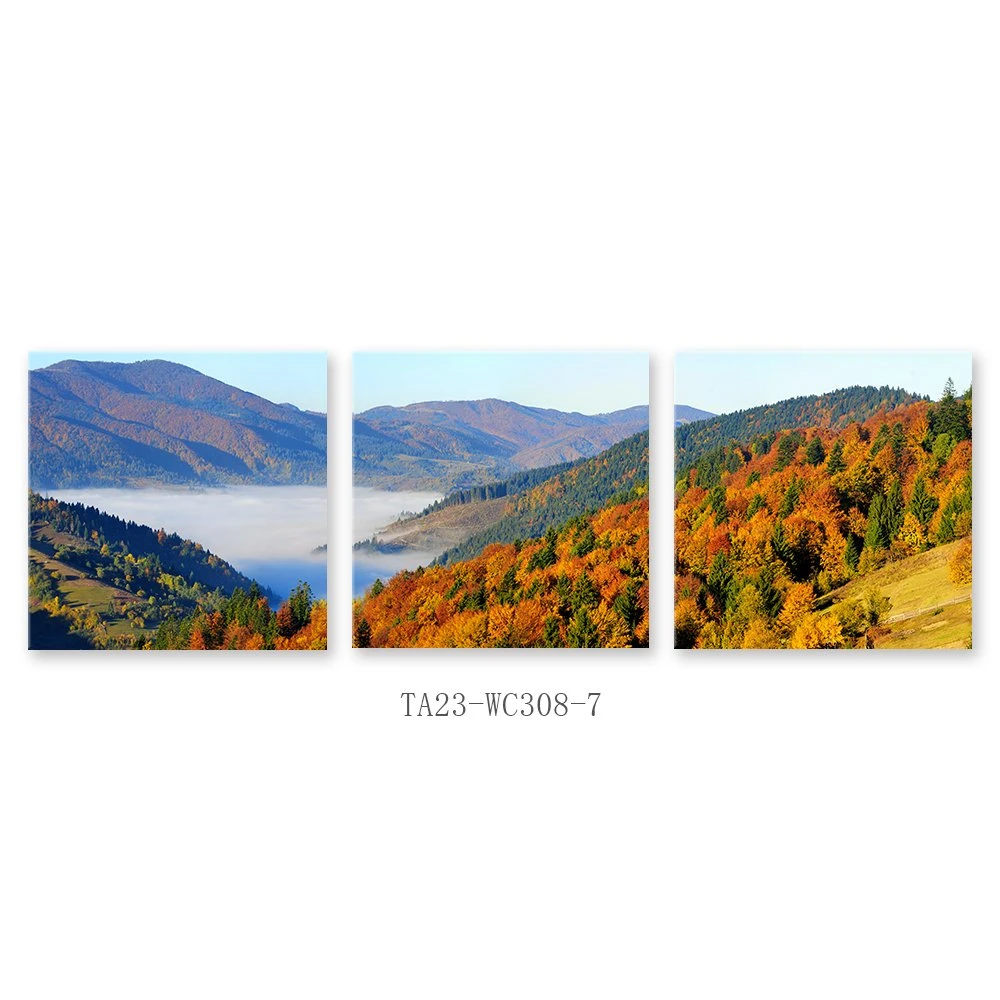 Best Selling 3 Panels Autumn Leaves Photo Designs Art Painting for Sale Modern Wall Paintings Multi-Panel Canvas Wall Art