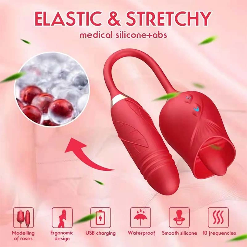 Sucker Adult Sex Toys Estimular el color rojo púrpura Vibrador Dildo y Vibrador Rosa