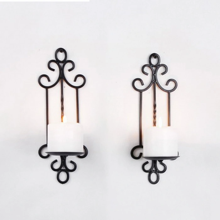 Wall Mirror with Two Metal Candle Holders in Set