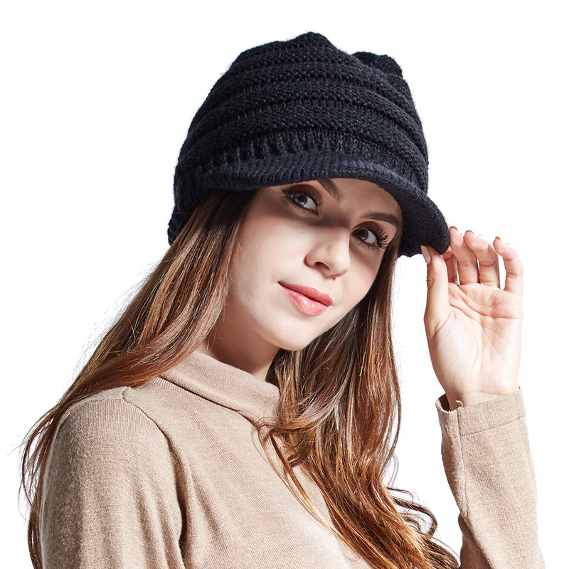 Winter Knitting Cap Built-in Microphone Hand-Free Call Upgraded Bluetooth 5.0 Beanie Hat Gift Wyz13886