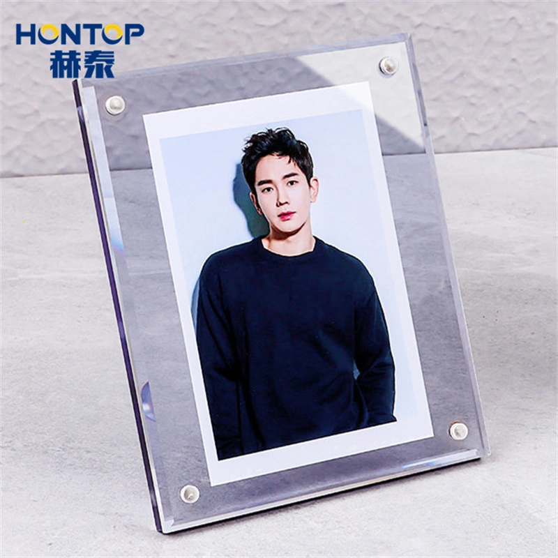 Wholesale/Supplier Colorful Transparent Promotion Elegant Classical Acrylic Memorabilia Frameless Crystal Photo Picture Frame