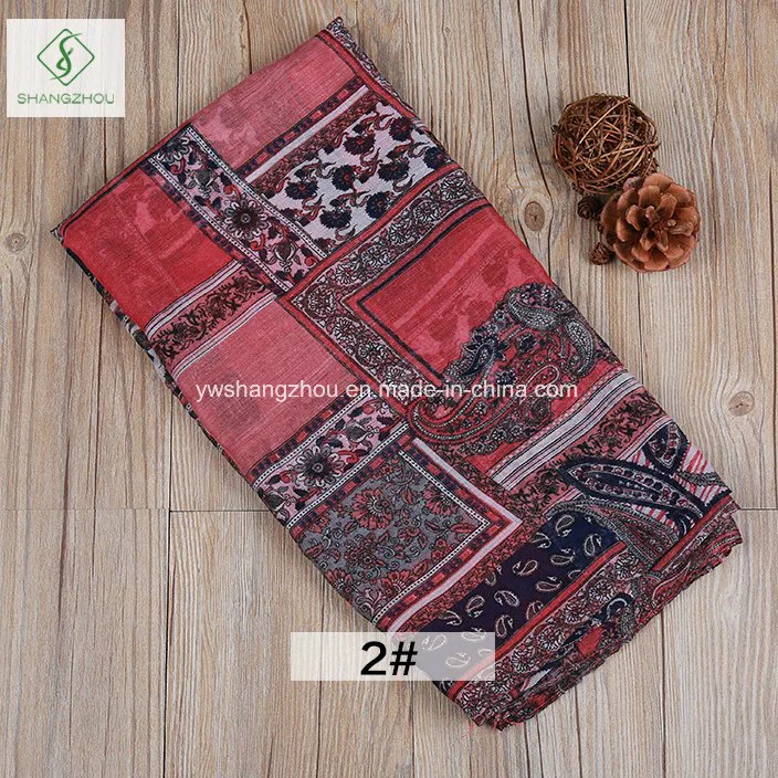 New Fashion Lady Moslem Scarf with Square Cashew Printed