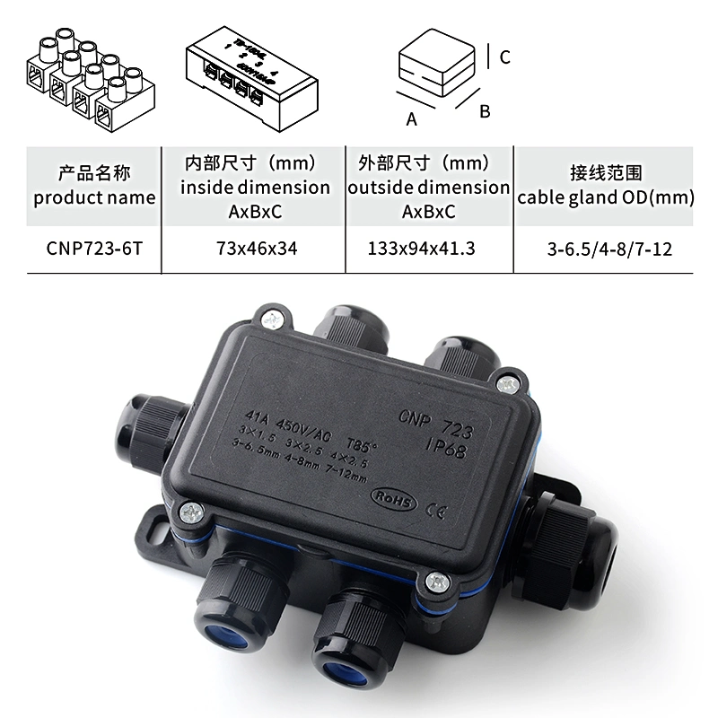 in Stock Waterproof LED Wire Electrical Waterproof Junction Box