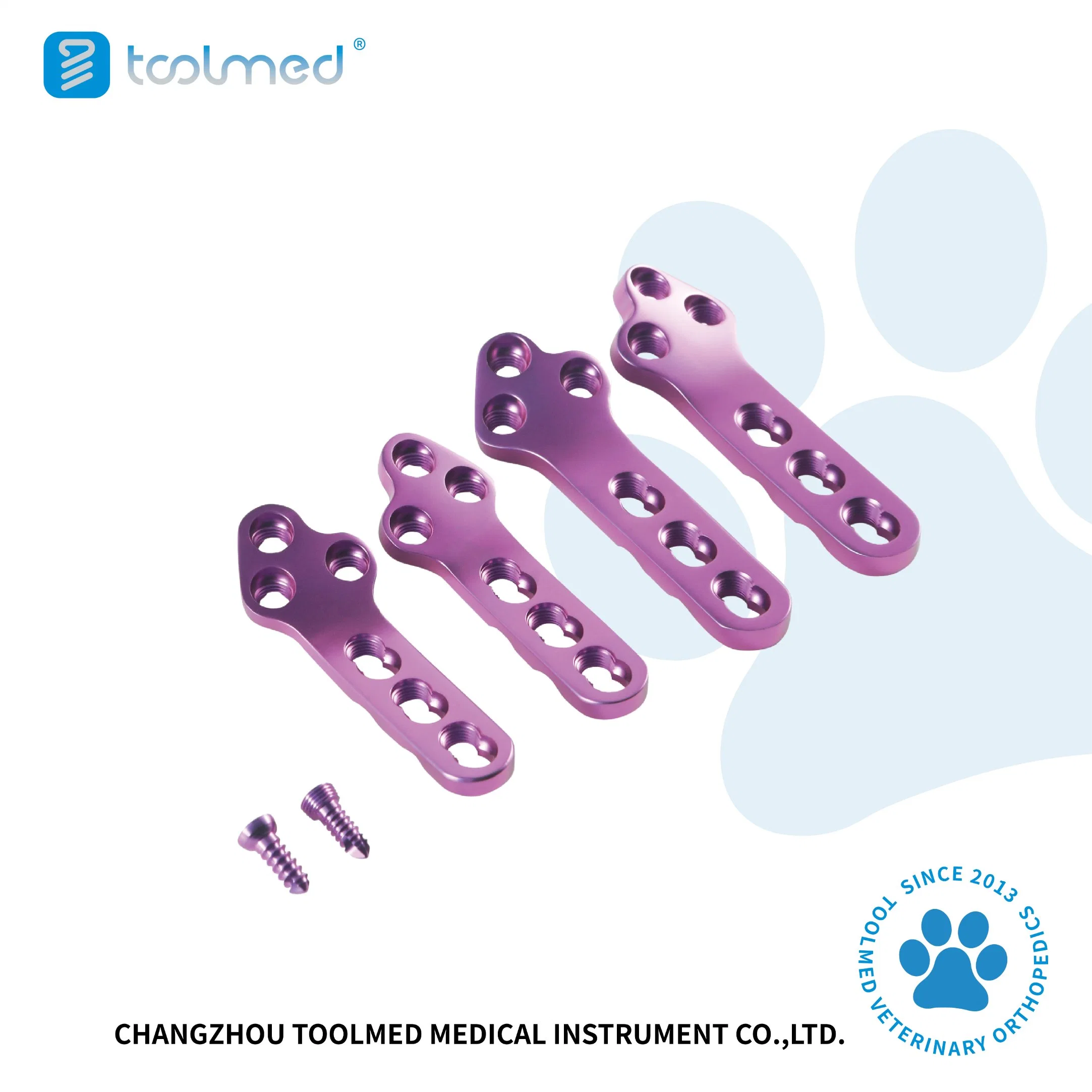 Placa de bloqueio do sistema de instrumentos ortopédicos Tplo Veterinaria Implantes