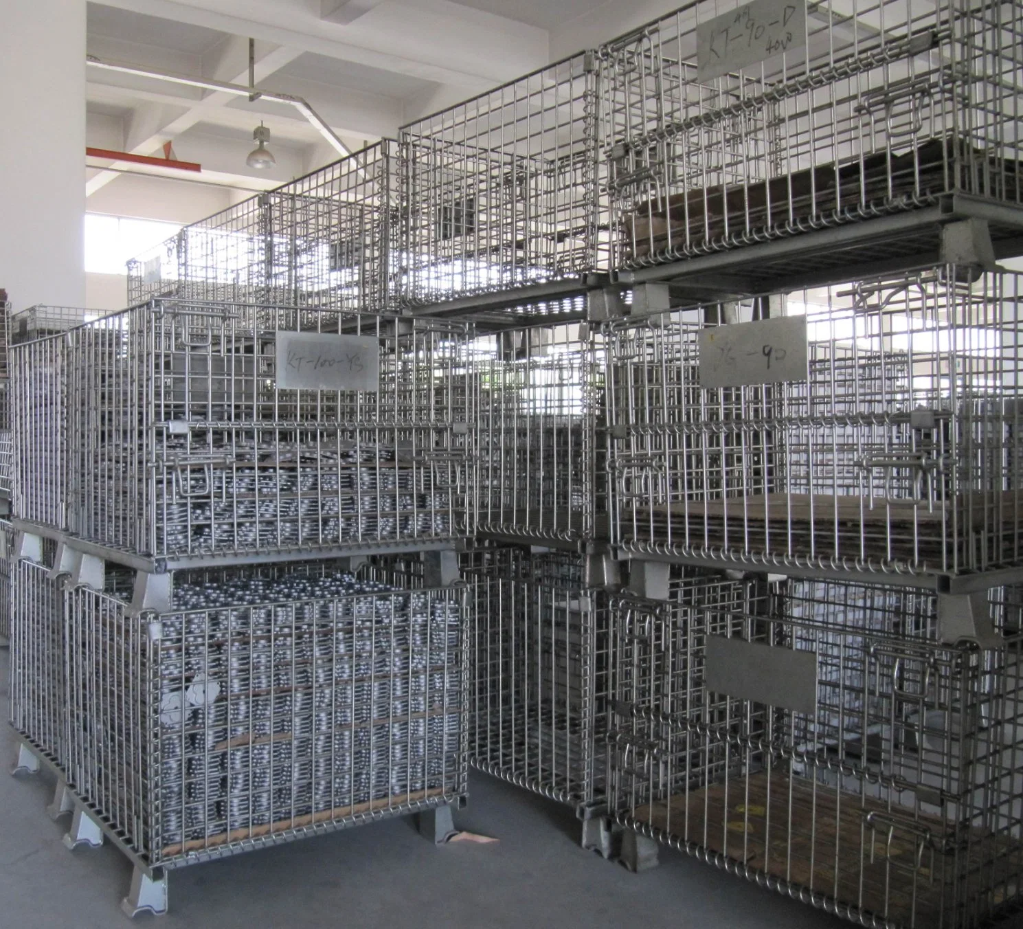 Supermarket Transport Customized Galvanized Storage Welded Collaposible Metal Folding Wire Mesh Cage