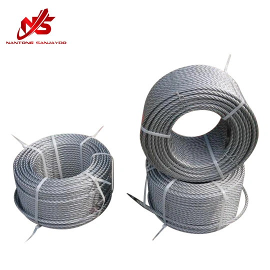 6X12+7FC Cotton Core Electric Galvanized Steel Wire Rope 12mm 5/8" Lashing Rope