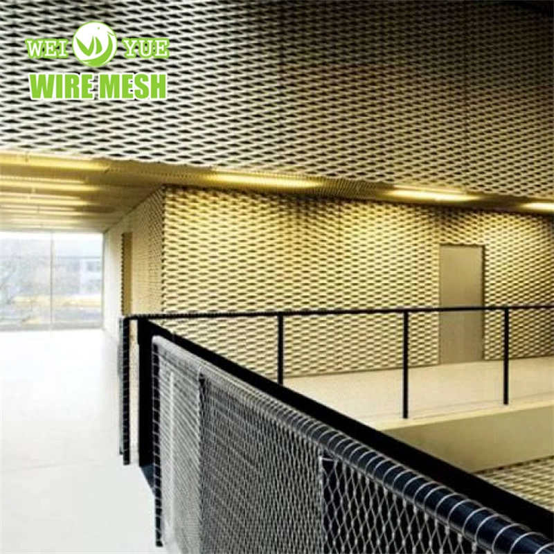 Azul Verde Oro aluminio expandido Heavy Duty Metal Mesh Spray Hoja de red de seguridad de pintura para cercado y revestimiento