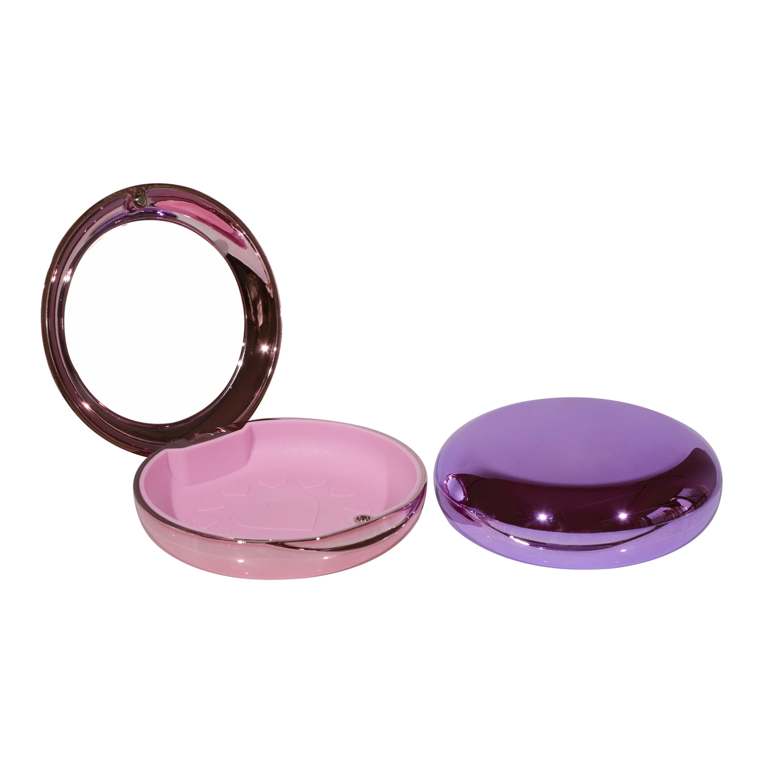 Round Magnetic Closure Dental Retainer Orthodontic Invisible Braces Storage Case with Mirror