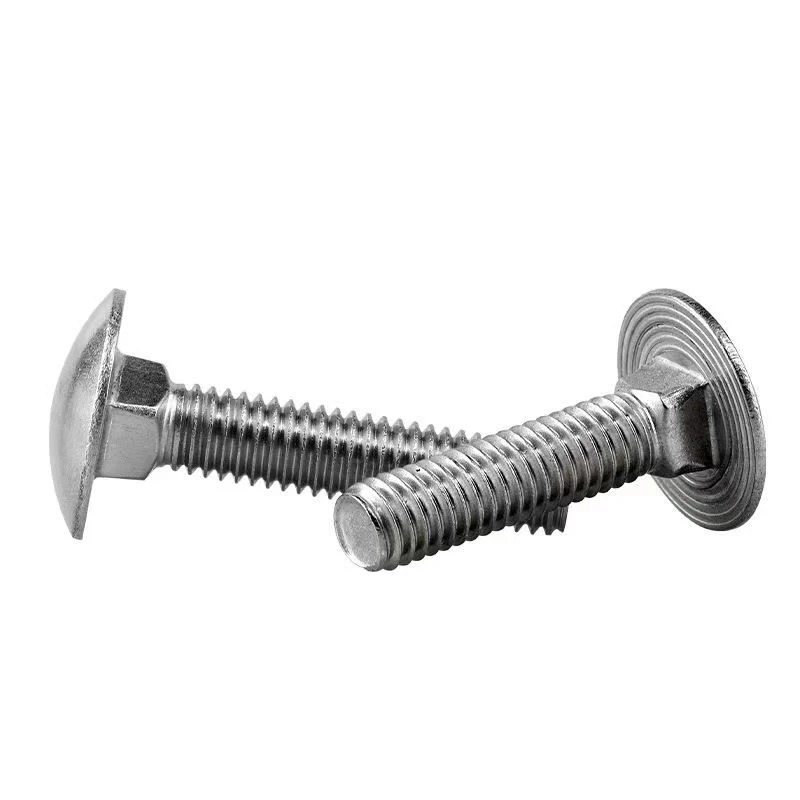 304 Stainless Steel Carriage Screws M4m5m6m10m12 Half-Round Head Screws Square Neck Rack Bolts Flat Head Square M5-M20