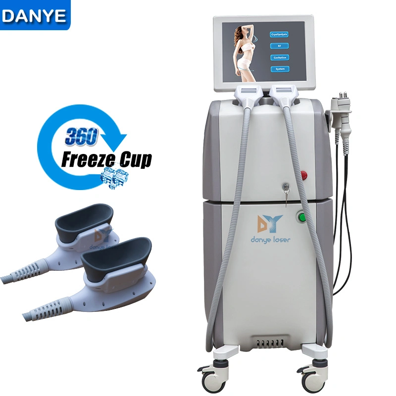 360 Cryolipolysis Cavitation 4 in 1 Coolscuplting Fat Freezing RF Body Slimming Machine Handles for Fat Freeze Working at The Same Time