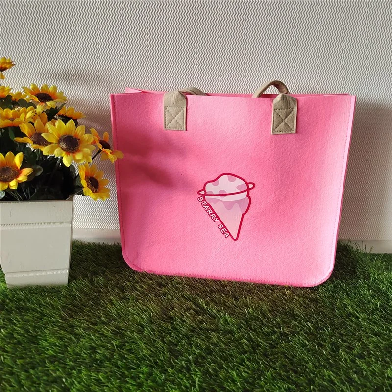 Fashion Felt Women Handbag Shopping Bag with Design