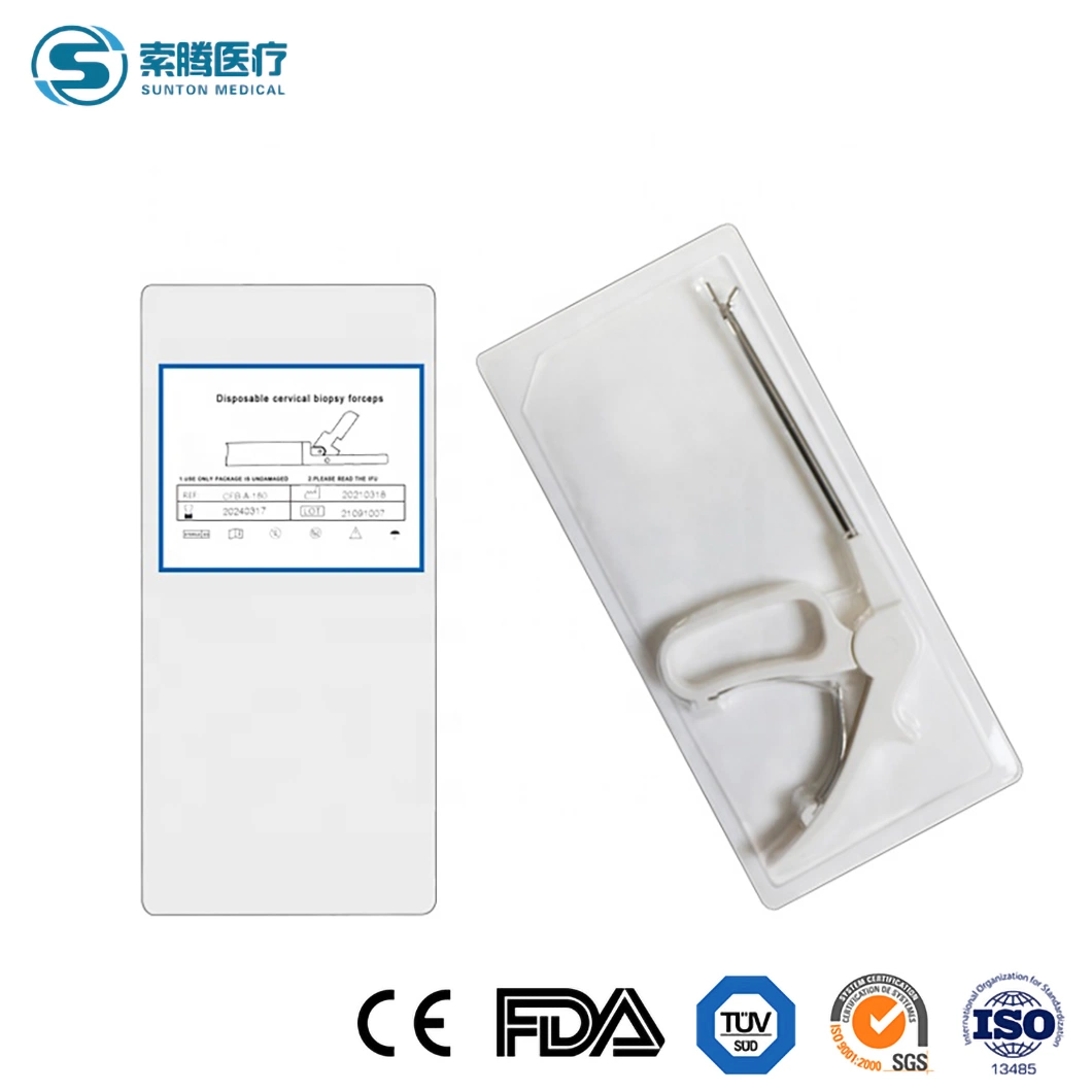 Sunton PE Coating estéril Biopsia desechable Forceps China aplicación Gastro Biopsia de colon fórceps proveedores muestra disponible Biopsia médica de un solo uso Fórceps