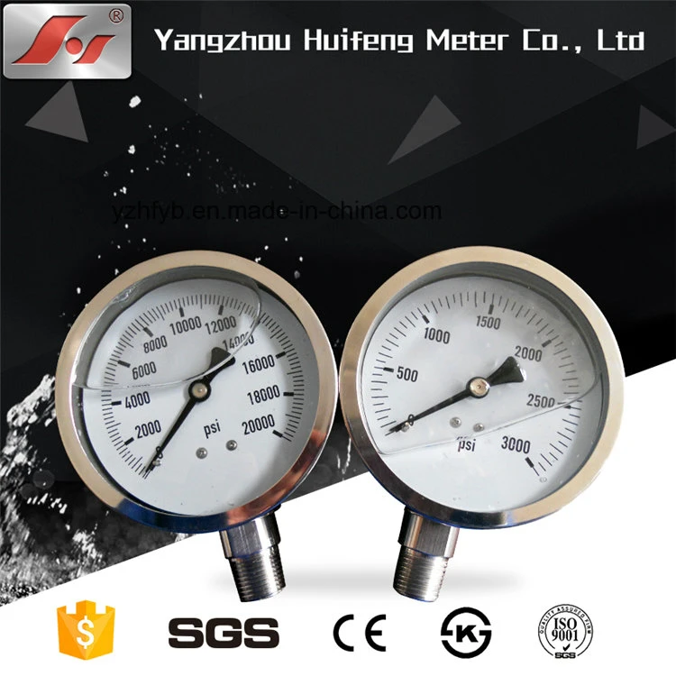 Pressure Gauge Glycerin Filled 63 mm 1 4 Backwards 0 10 Bar Supplier Part No 0001040 Tariff Code 90262040 Used for Pressure