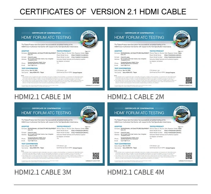 Usine Kabel HDMI 2.1 Ultra HD haute vitesse 8K60Hz 4K120Hz Câble HDMI2.1 plaqué or tressé en zinc produits à vendre à chaud