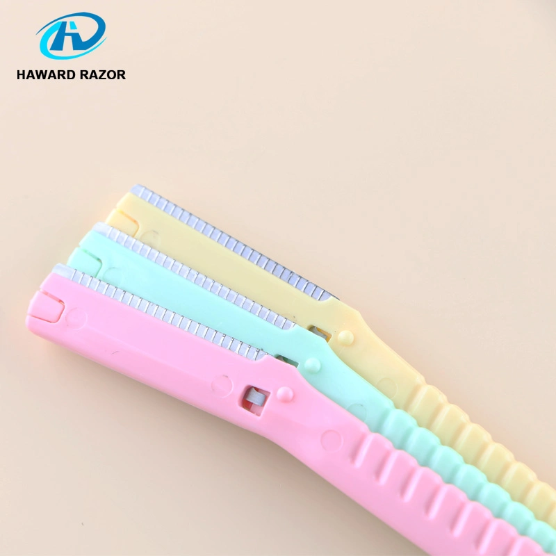 New Arrival Eyebrow Razor Kit with Soft Clear Plastic Pouch Professional Eyebrow Trimmer Shaper Kit