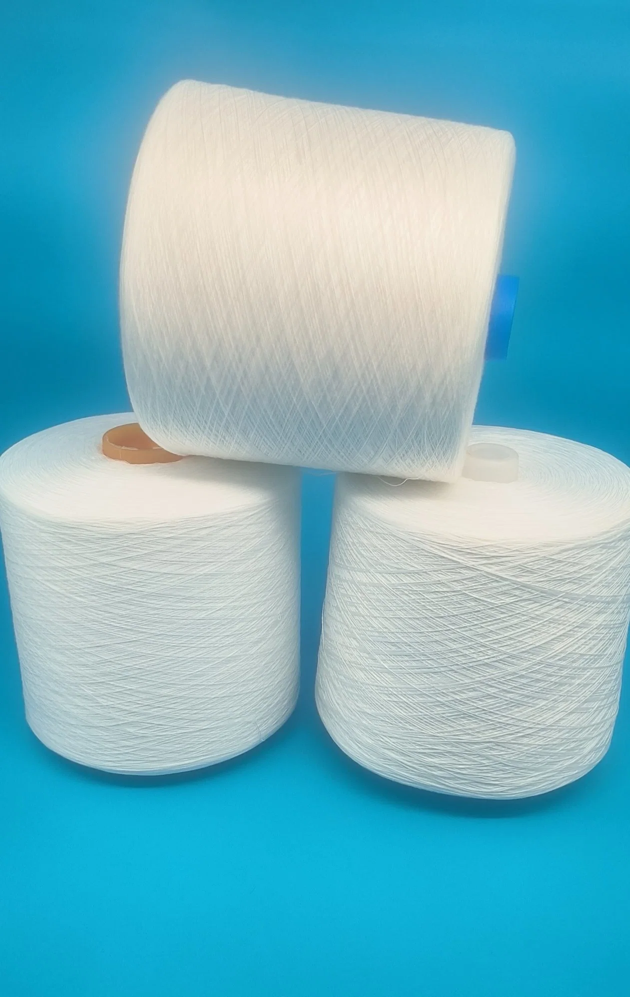 Low Price High quality/High cost performance  Optical White Spun Polyester Yarn on Plastic Cone