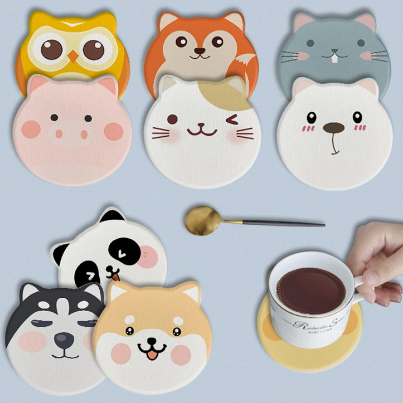 Hot Seller Fast Water Absorbent Cute Diatomite Diatomaceous Earth Cup Coaster