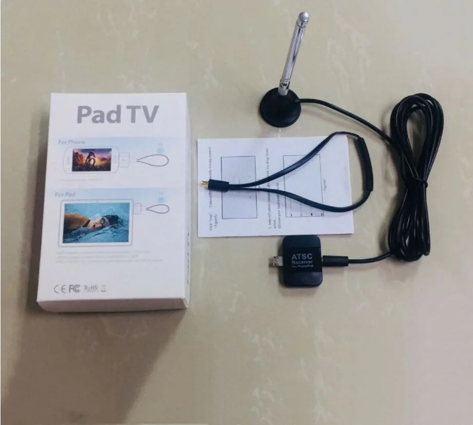 جهاز استقبال ATSC Digital TV Tuner HDTV بنظام Android Phone/Pad USB OTG لمشاهدة التلفزيون المباشر في الأماكن الخارجية في أي وقت وفي أي مكان أمريكا الشمالية الولايات المتحدة المكسيكية